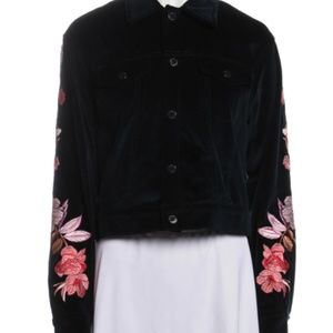 SANDRO EMBROIDERED VELVET JKT